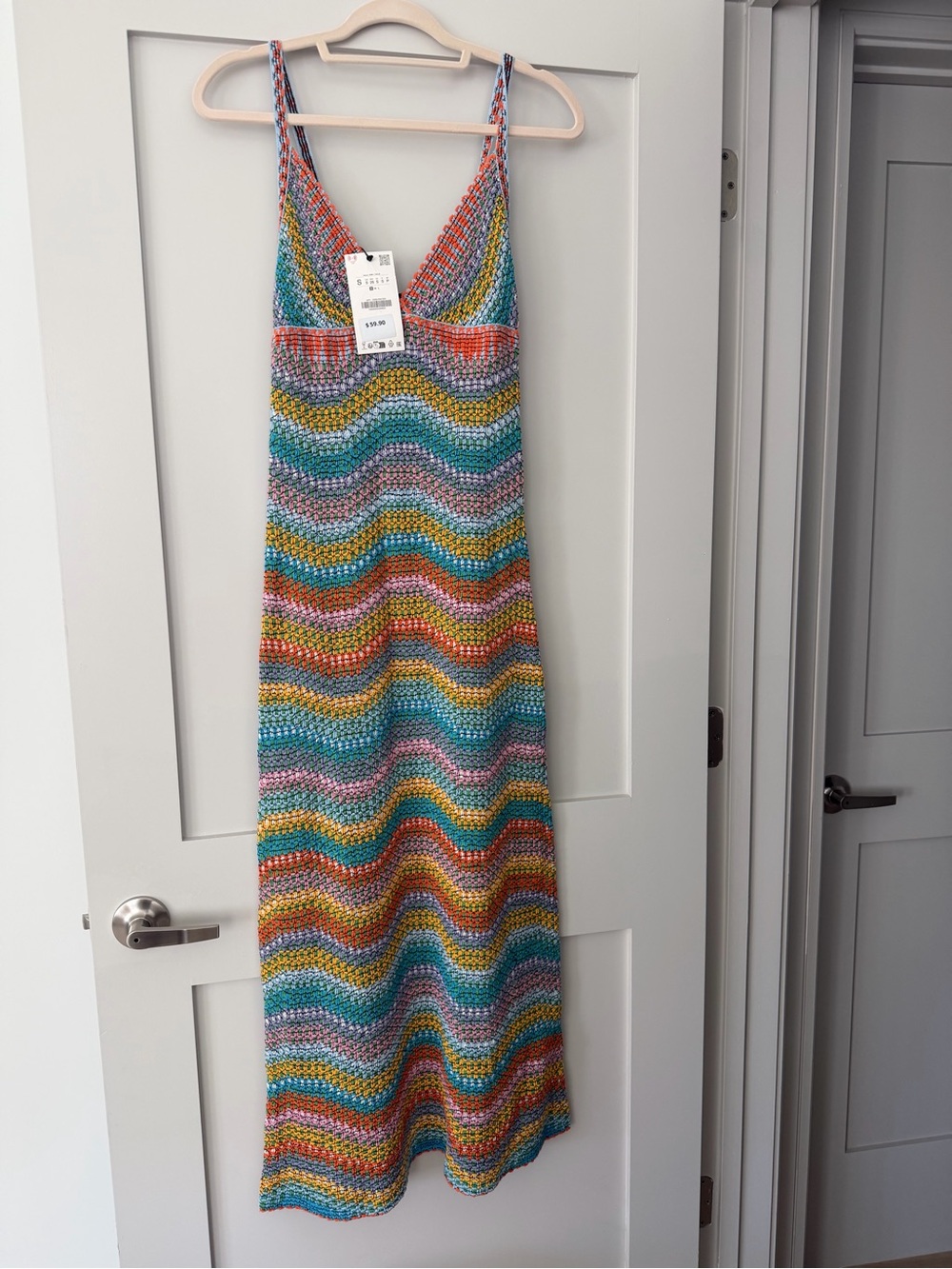 NWTZara Multicolor Crochet V‑Neck Maxi Dress-missoni inspired- blogger favorite